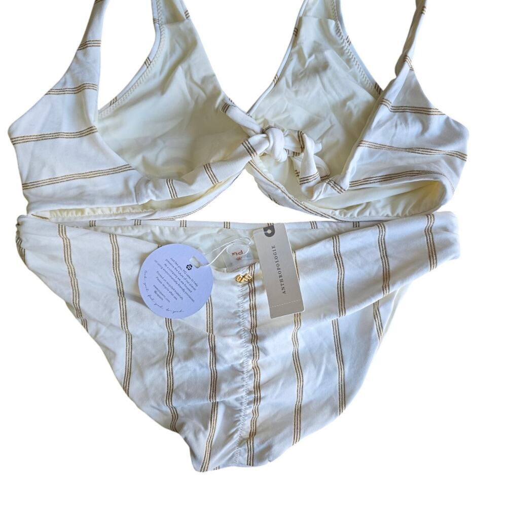 NWT Anthropologie white striped PQ Bikini - Picture 2 of 7
